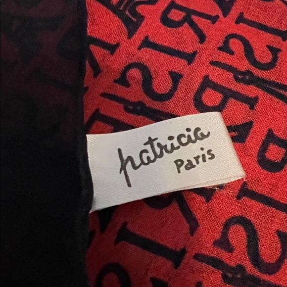 Red and Black Patricia Paris Print Scarf - Picture 2 of 4